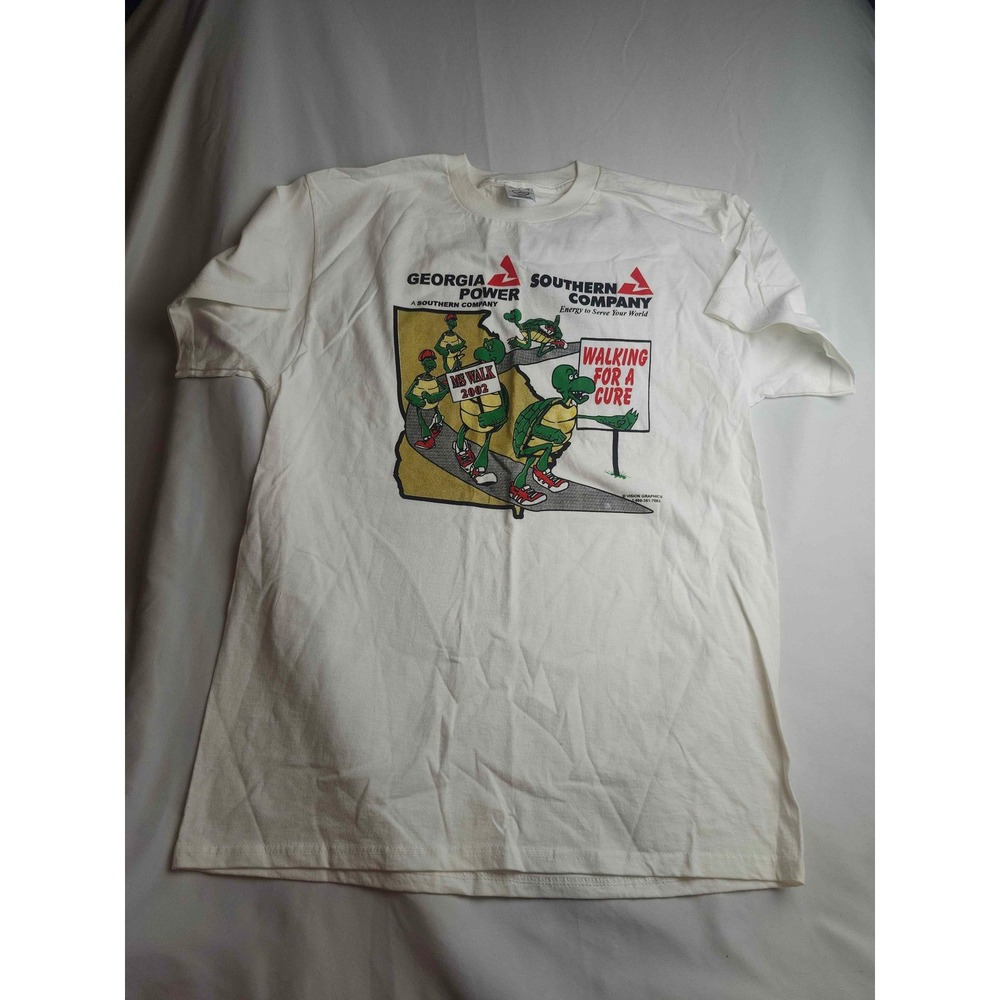 Vintage 2002 Georgia Power MS Walk T-Shirt Delta Pro Weight White Large